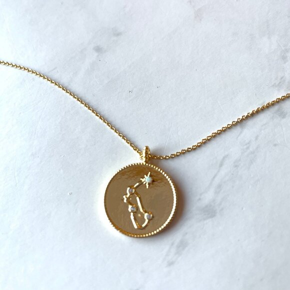 Gorjana Jewelry - NWT GORJANA 18k Gold Plated Astrology Zodiac Coin Necklace Aquarius